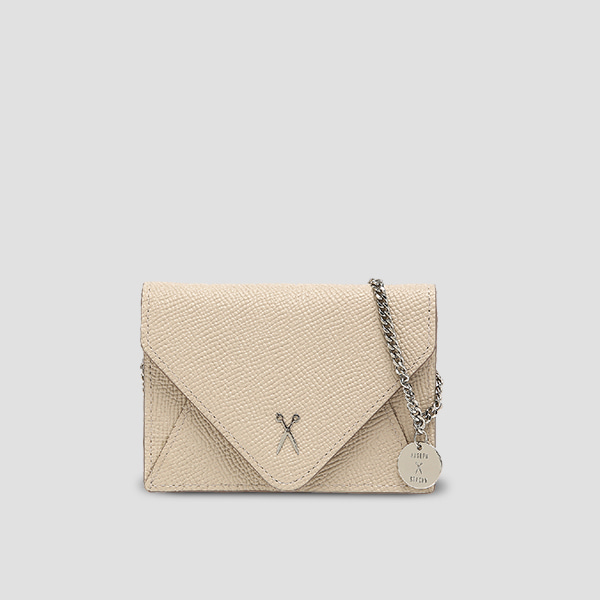 Easypass Amante Card Wallet with Chain Ecru Beige | JOSEPH AND STACEY