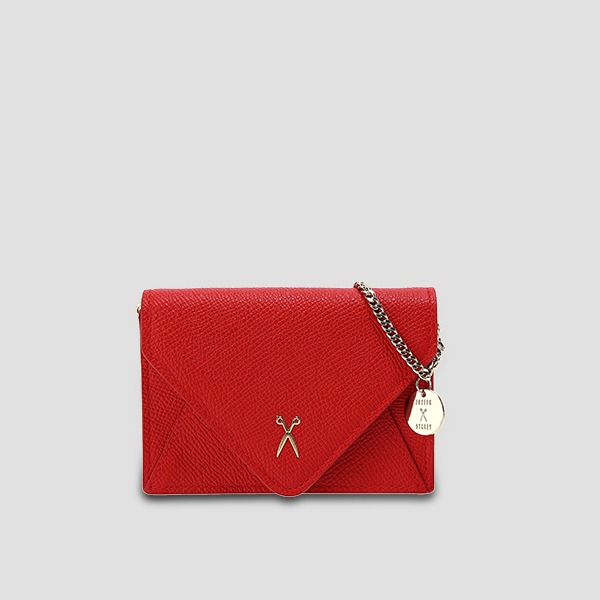 [Pre-order 31, October]Easypass Amante Card Wallet With Chain Chroma Red