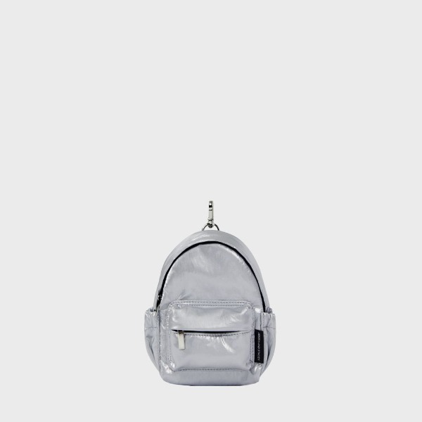 Silver Metallic Pocket Mini Backpack