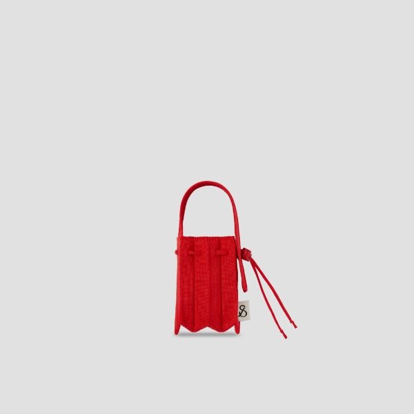Lucky Pleats Knit Nano Bag Barbados Red
