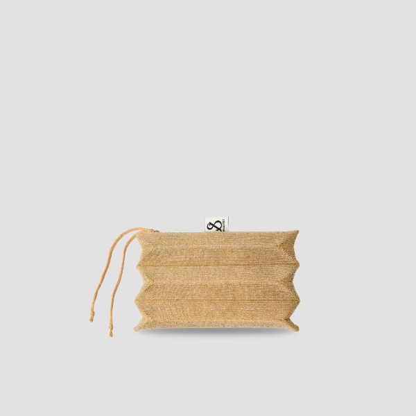 Lucky Pleats Pouch S Starry Gold